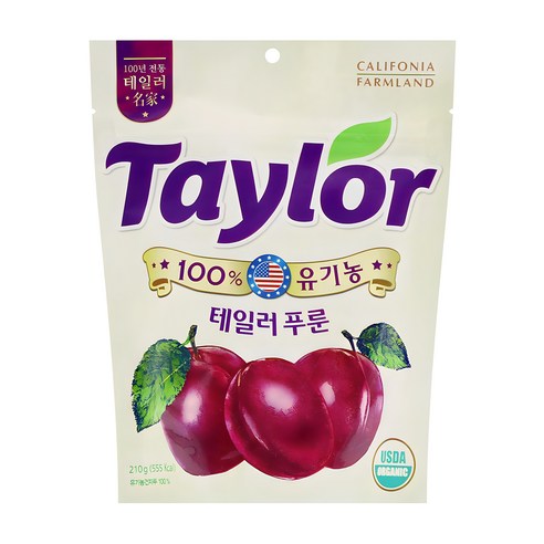 테일러 유기농 건자두, 210g, 2개 무화과