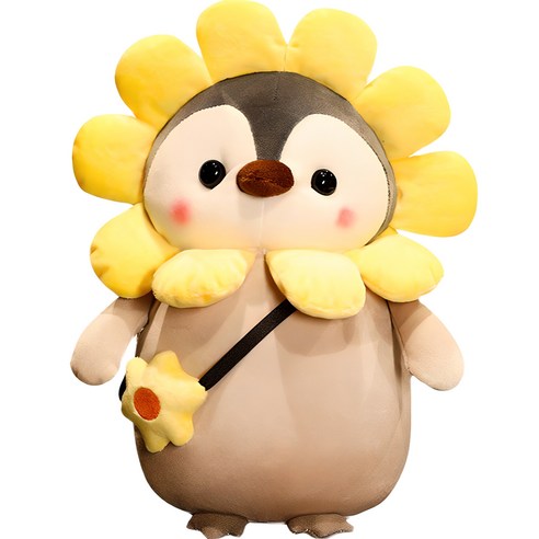 메세 말랑 펭귄 쿠션, 33cm, 해바라기, 1개