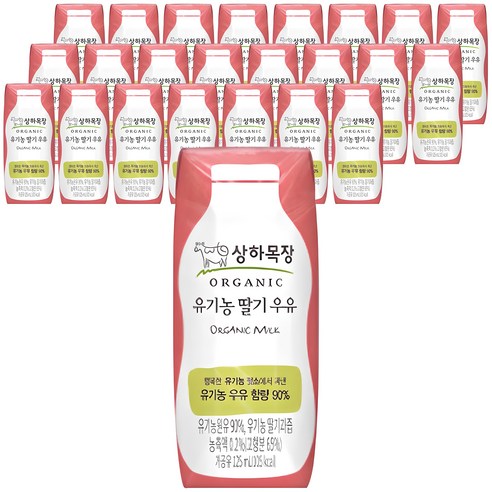 상하목장 유기농 딸기우유, 125ml, 24개