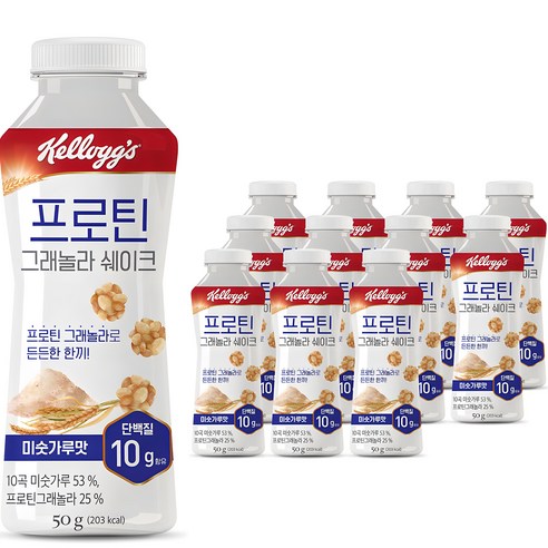 켈로그 프로틴그래놀라 쉐이크 미숫가루맛 시리얼, 50g, 12개