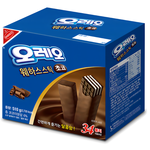 오레오 웨하스 스틱 초코, 510g, 1개
과자/초콜릿/시리얼 오레오 웨하스 스틱 초코, 510g, 1개
과자/초콜릿/시리얼
