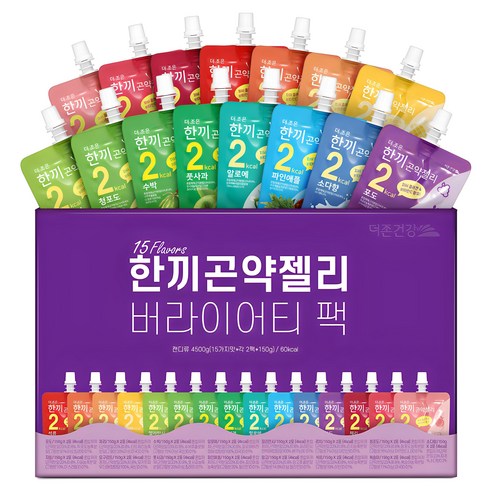 더존건강 한끼 곤약젤리 버라이어티 팩 150ml x 15종 2개 세트, 총 4.5L 
사과식초/땅콩버터 외