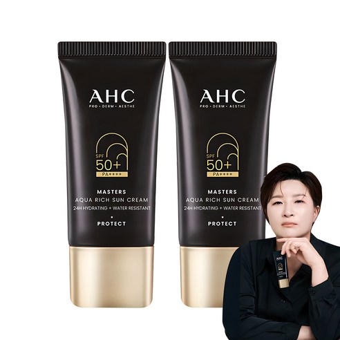 AHC 마스터즈 아쿠아 리치 선크림 SPF50+ PA++++, 30ml, 6개 ahc선스틱