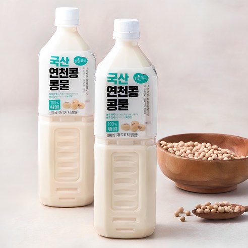 맑은물에 국산 연천콩 콩물, 1L, 2개