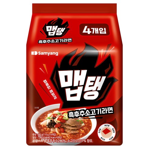 맵탱 흑후추소고기라면 110g, 4개