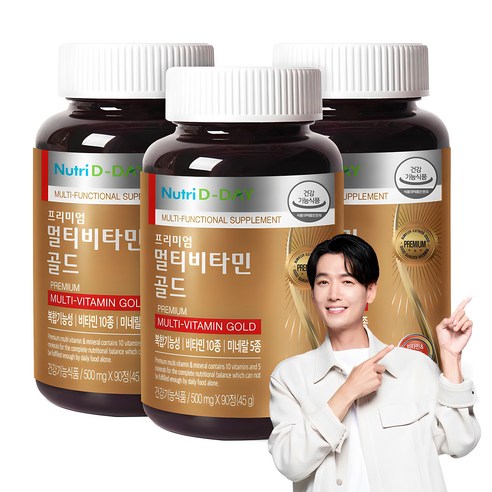 뉴트리디데이 프리미엄 멀티비타민 골드 90정, 500mg, 3팩 세트