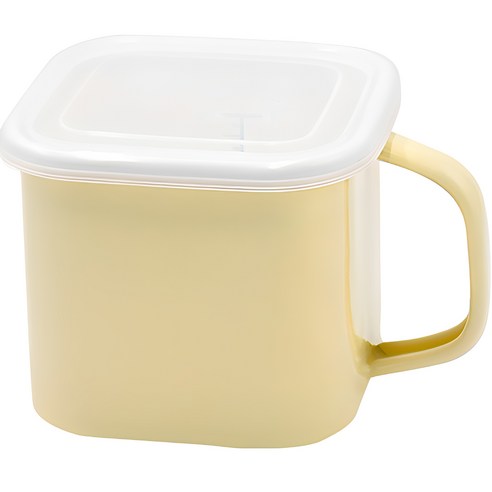 법랑 캐니스터 용기 옐로우 1.45L, 13.7cm, 1개