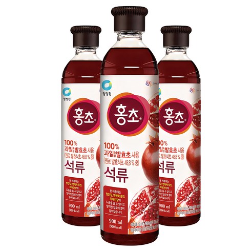 청정원 홍초 석류, 900ml, 3개