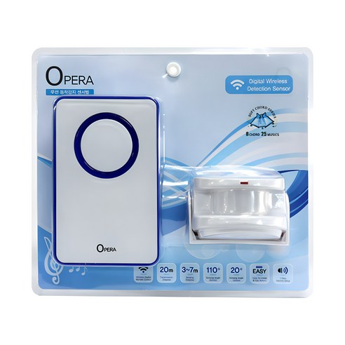 opera LED 무선센서 차임벨 센페라블루, 1개