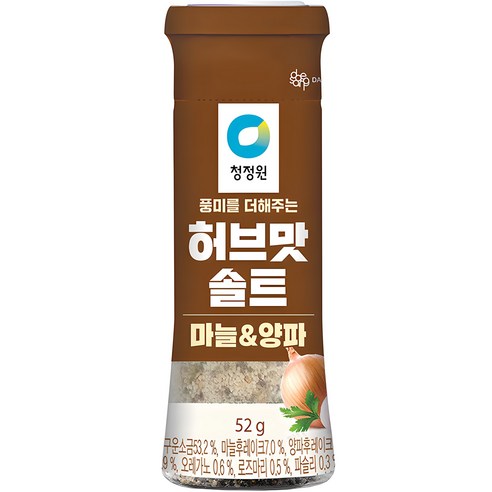 청정원 허브맛 솔트 마늘 & 양파, 1개, 52g 
가루/조미료/오일