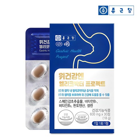 종근당 위건강엔 헬리코박터 프로젝트 18g, 30정, 6개