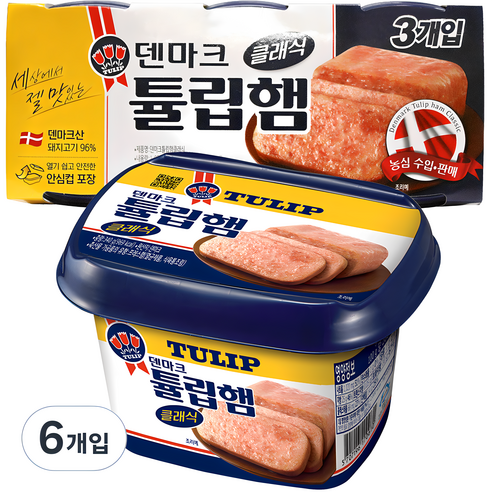 튤립푸드 클래식 햄 통조림, 340g, 3개