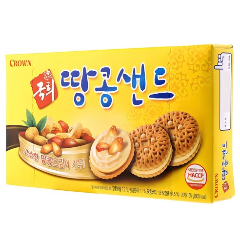 크라운 국희땅콩샌드, 70g, 12개 과자