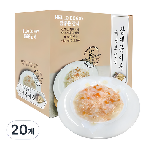 참좋은간식 애견보양식 삼계북어죽, 삼계+북어 혼합맛, 80g, 20개