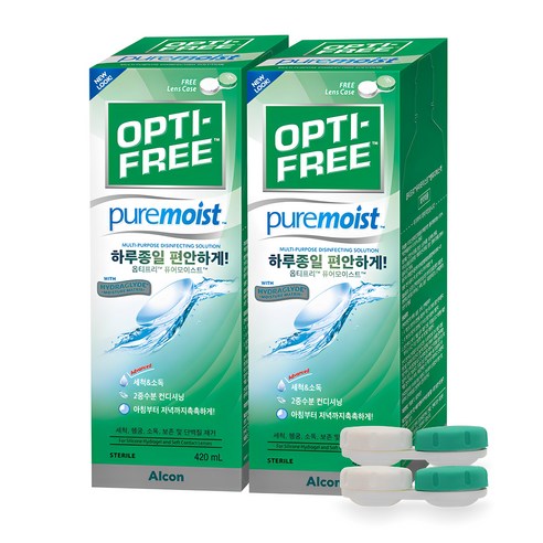 옵티프리 퓨어모이스트 렌즈세정액, 420ml, 2개