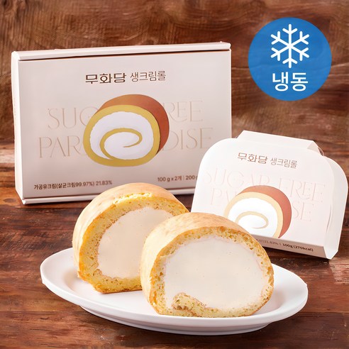 무화당 생크림롤 (냉동), 100g, 2개