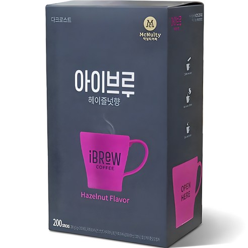 맥널티 iBrew 미니 헤이즐넛향 원두커피믹스, 1g, 200개입, 1개