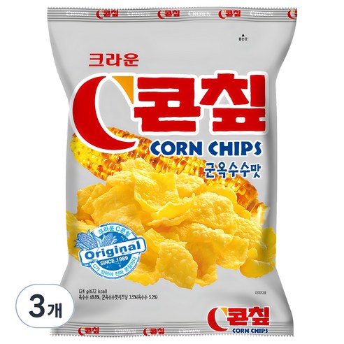 콘칲 군옥수수맛, 124g, 3개
