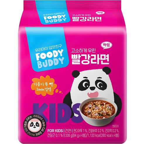 푸디버디 빨강라면, 소고기맛, 84g, 4개