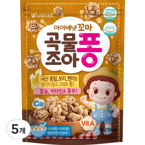 아이배냇 꼬마곡물조아퐁 과자 30g, 곡물맛, 5개