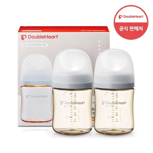 더블하트 모유실감 3세대 트윈팩 240ml 블루밍가든, PPSU 오후의베이지, 2개