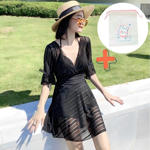 모린 여성 체형 커버 빅사이즈 비치 원피스 수영복