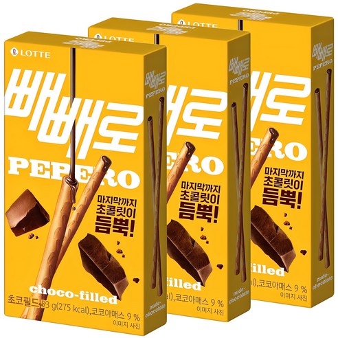 빼빼로 초코필드, 53g, 3개