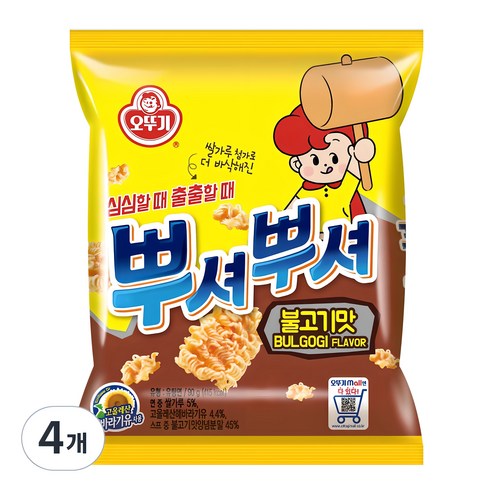 오뚜기 뿌셔뿌셔 불고기맛, 90g, 4개