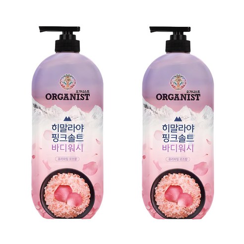 히말라야핑크솔트 풍성한 거품 산뜻한 바디워시 로즈향, 865ml, 2개