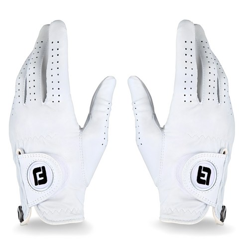 풋조이 여성용 양피 카브레타소프 골프장갑 양손용, 화이트, 1개