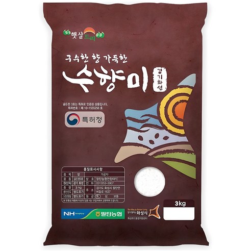 수향미 2024년산 햅쌀 골든퀸 3호 백미 특등급, 3kg, 1개