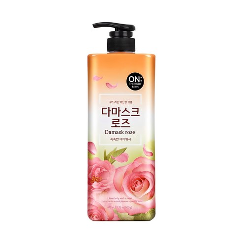 온더바디 플라워 약산성 퍼퓸 바디워시 다마스크 로즈향, 875ml, 1개