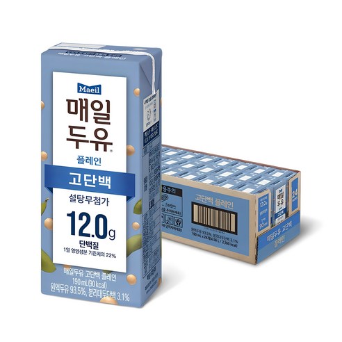 매일유업 매일두유 고단백, 190ml, 24개