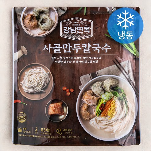 강남면옥 사골만두 칼국수 2인분 (냉동), 834g, 1개 - 칼국수 | 쿠팡