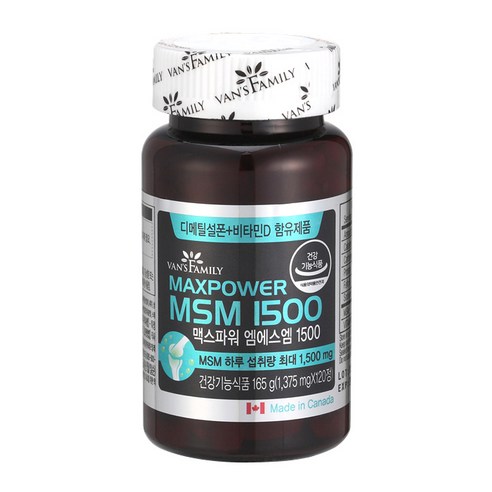 반스패밀리 맥스파워 MSM 1500 멀티비타민, 1개, 120정