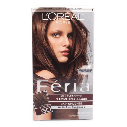 L''Oreal 페리아 퍼머넌트 헤어 컬러 젤, Medium Brown, 1개