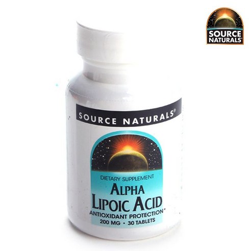 소스내츄럴스 알파리포산 200mg 글루텐 프리 무설탕 타블렛, 30개입, 1개