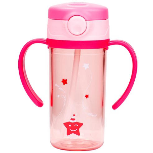 아가프라 스타 빨대컵 2단계 300ml, 핑크, 1개