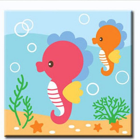 아이러브페인팅 바다 DIY 명화그리기 20 x 20 cm, 바다게가족, 1개