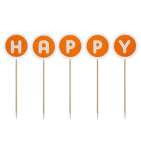 와니데코 미니파티픽 HAPPY, 오렌지, 1개