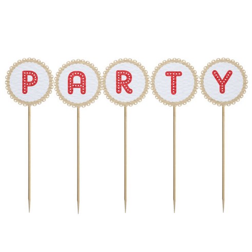 와니데코 미니파티픽 PARTY, 화이트+베이지+레드