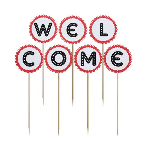 와니데코 미니파티픽 WELCOME, 화이트+레드+블랙