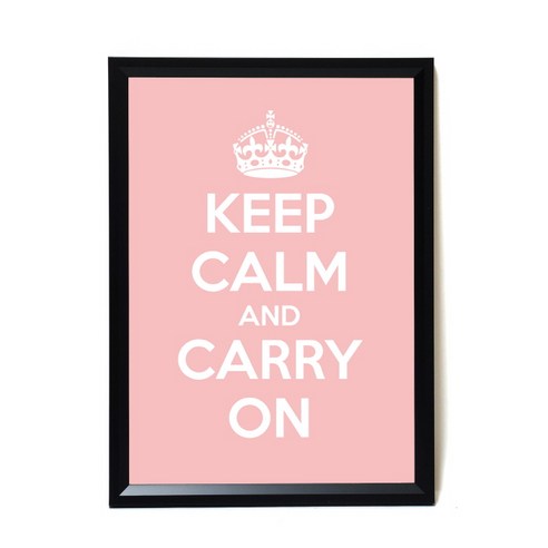 [천삼백케이] [킵캄앤캐리온] SOHO블랙 KEEP CALM 포스터 - 10Colors, 핑크