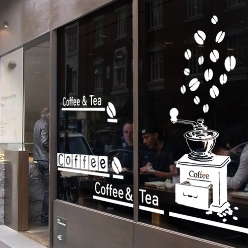 아트박스/꾸밈 im101-이것이 디자인카페(선반스티커), 색상선택 화이트 카페디자인