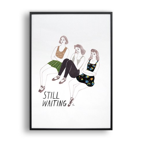 [올뉴프레임]- Waiting (colored pencil), (알류미늄)