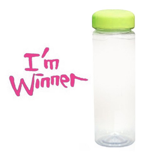 1AM 캘리그라피 보틀 연두뚜껑, Imwin (핑크), 500ml
