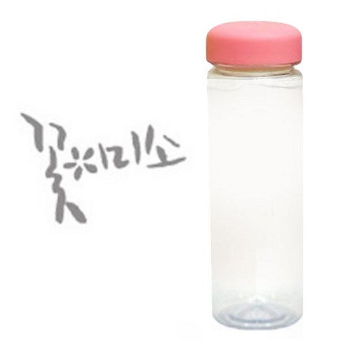 1AM 캘리그라피 분홍뚜껑 보틀, 꽃미소 (연회색), 500ml