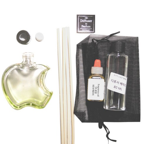 디퓨저KIT-애플6mm우드 그라그린-꽃향, 110ml, NEW메리미