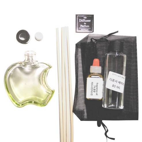 디퓨저KIT-애플6mm우드 그라그린-꽃향, 110ml, Minight Jasmine