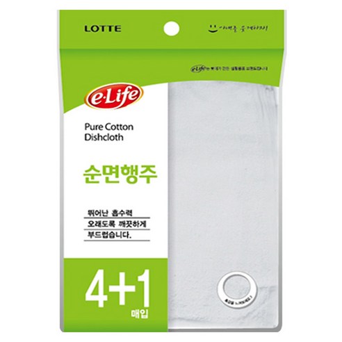 [롯데] 이라이프 순면 행주 일반, 5개